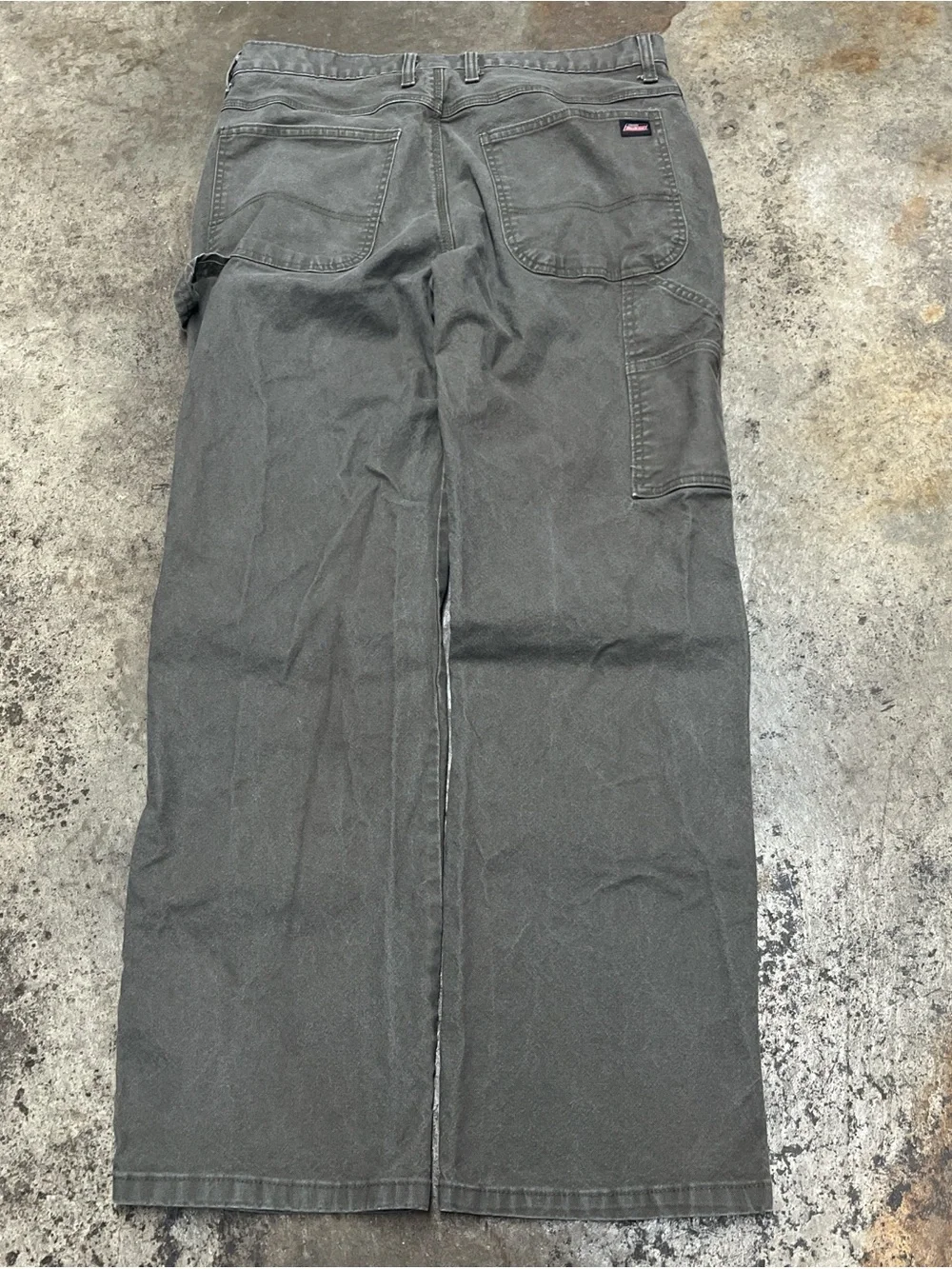 Dickies Carpenter Pants Men’s 34 x 32 Olive Faded Durable Heavyweight Workwear - Picture 2 of 4